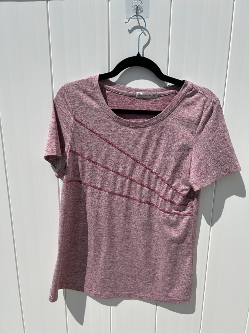 Miss fortune Pink Heather Short Sleeve Tee